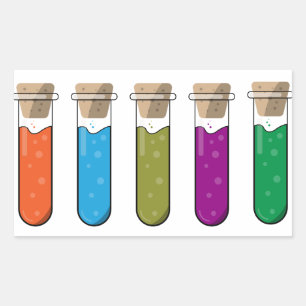 Science Lab Colourful Liquid Potion Test Tubes Sticker