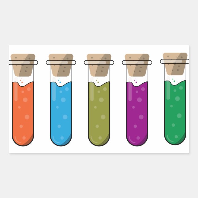 Science Lab Colourful Liquid Potion Test Tubes Sticker (Front)