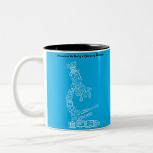 Science Lab Themed Design for Technicians Two-Tone Coffee Mug