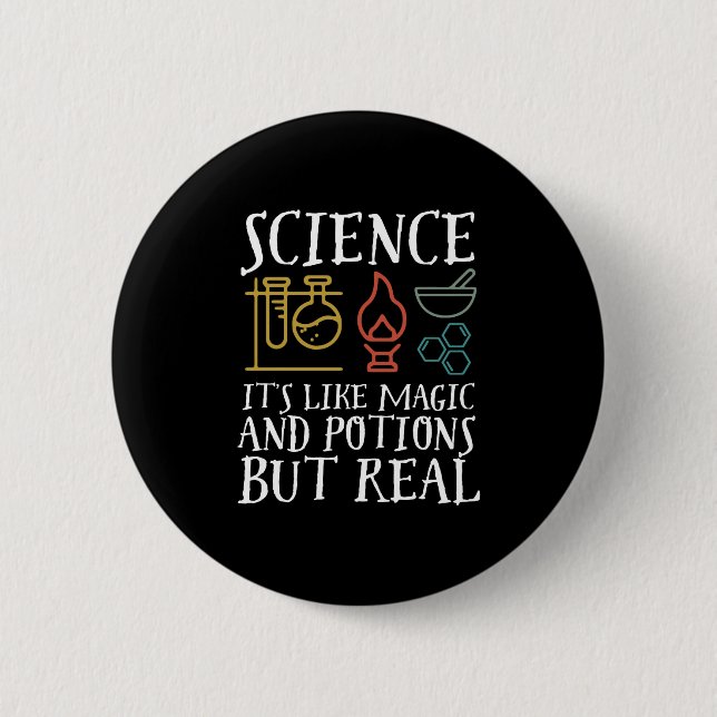 Science Like Magic and Potion Geek Nerd Scientist 2 Inch Round Button (Front)