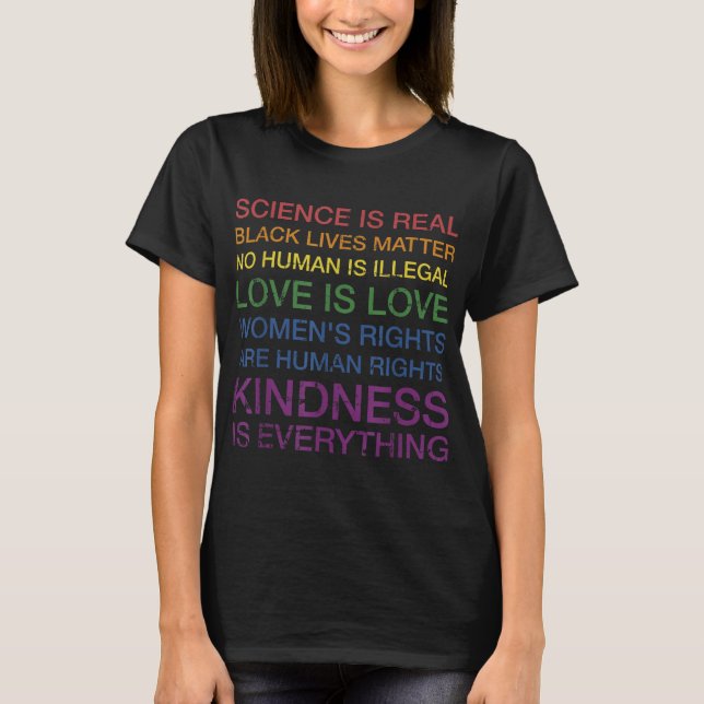 Science love human rights in rainbow colours for p T-Shirt (Front)