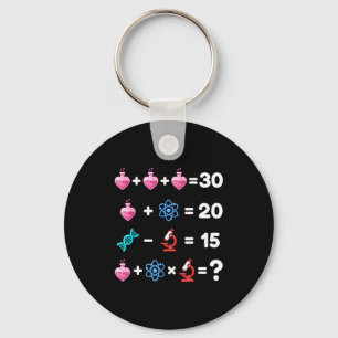 Science Math Riddle Valentine Chemistry Biology Lo Keychain