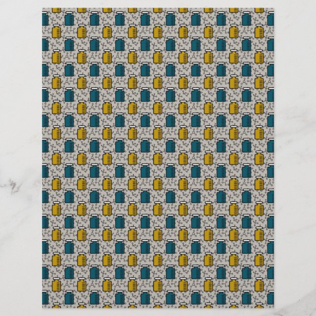 Science Molecules and Laboratory Bottles Paper (Front)