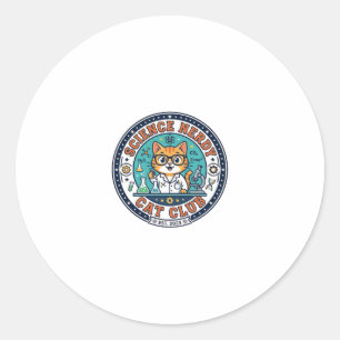 Science Nerdy Cat Cat Mom Gift Idea - Science Nerd Classic Round Sticker