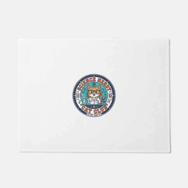 Science Nerdy Cat Cat Mom Gift Idea - Science Nerd Doormat (Front)