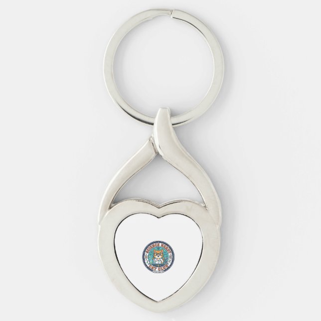 Science Nerdy Cat Cat Mom Gift Idea - Science Nerd Keychain (Front)