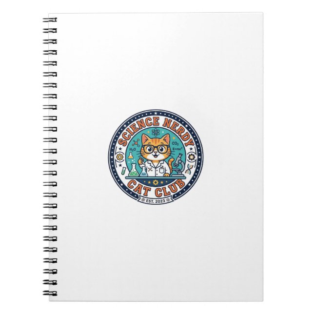 Science Nerdy Cat Cat Mom Gift Idea - Science Nerd Notebook (Front)