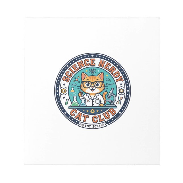 Science Nerdy Cat Cat Mom Gift Idea - Science Nerd Notepad (Front)