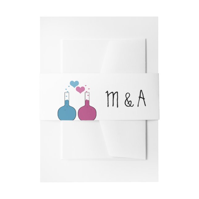 Science of Love Wedding Belly Bands Invitation Belly Band (Front Example)