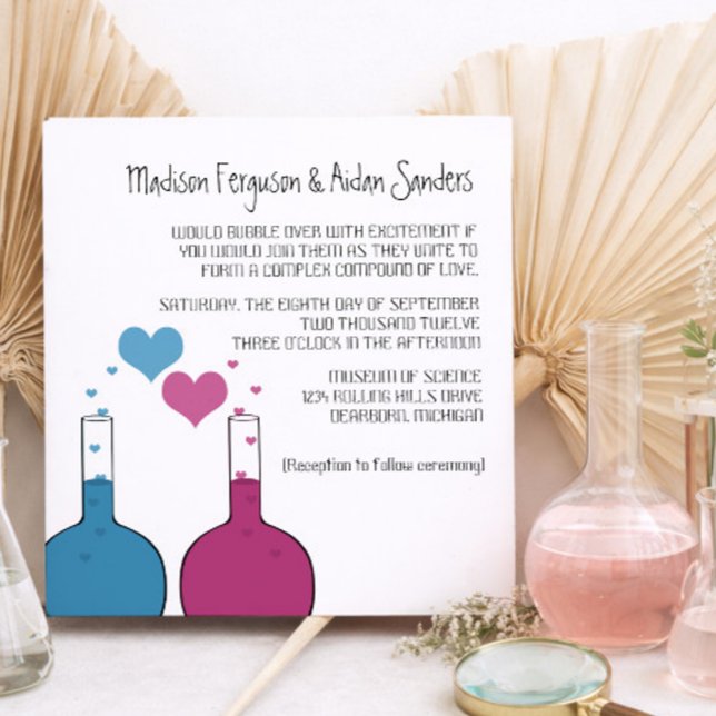 Science of Love Wedding Invite (Science of Love Wedding Invitation)