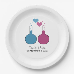 Science of Love Wedding Paper Plates