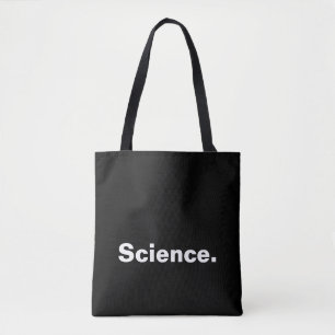 Science one word minimalism design tote bag
