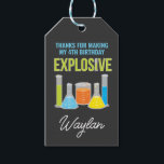Science Party Favour Tags in Blue<br><div class="desc">Boys science party favour tags,  perfect for your little scientists' next birthday experiment.</div>