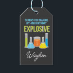 Science Party Favour Tags in Blue<br><div class="desc">Boys science party favour tags,  perfect for your little scientists' next birthday experiment.</div>