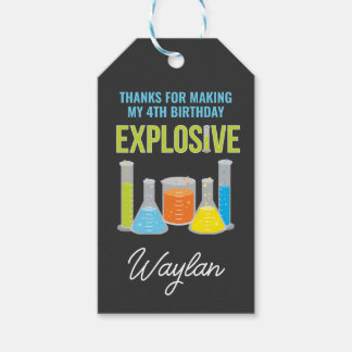 Science Party Favour Tags in Blue