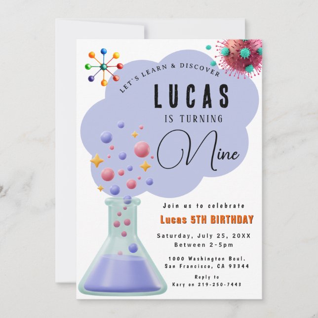 Science Party Invitation d'anniversaire (Devant)