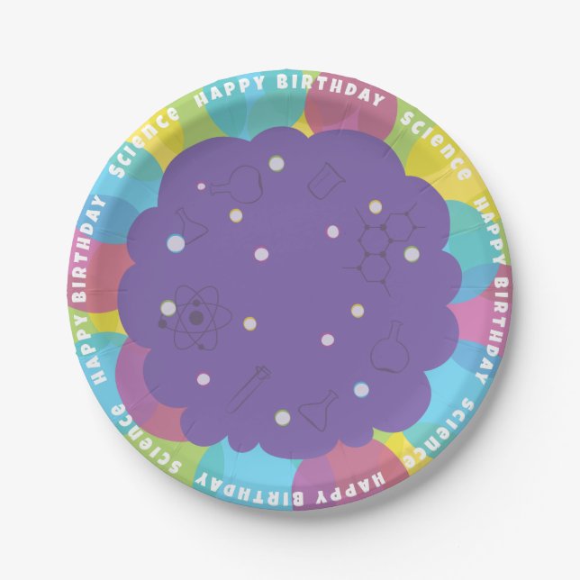 Science Party Plate - Kids Birthday Party (Front)