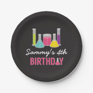 Science Party Plates in Pink