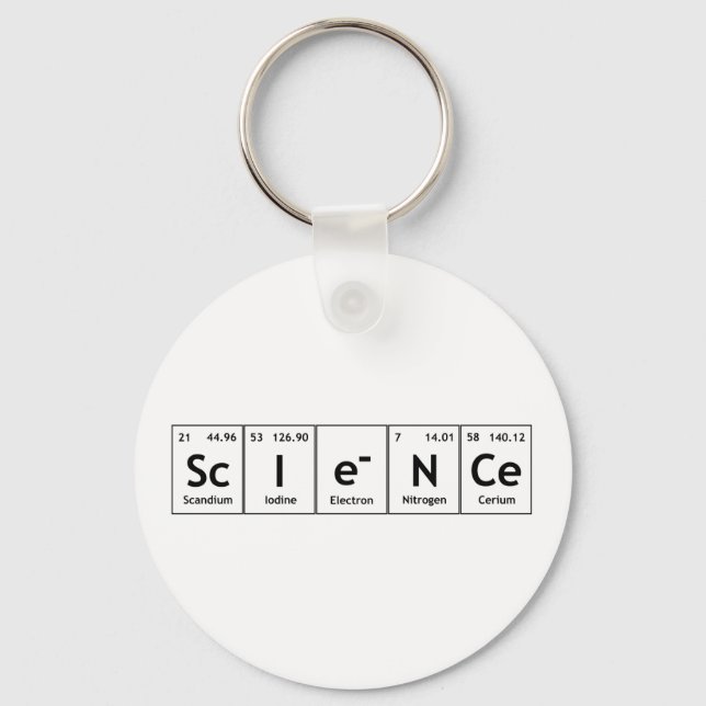 ScIeNCe Periodic Table Elements Word Chemistry Keychain (Front)