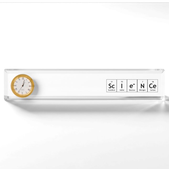 ScIeNCe Periodic Table Elements Word Chemistry Nameplate (Front)