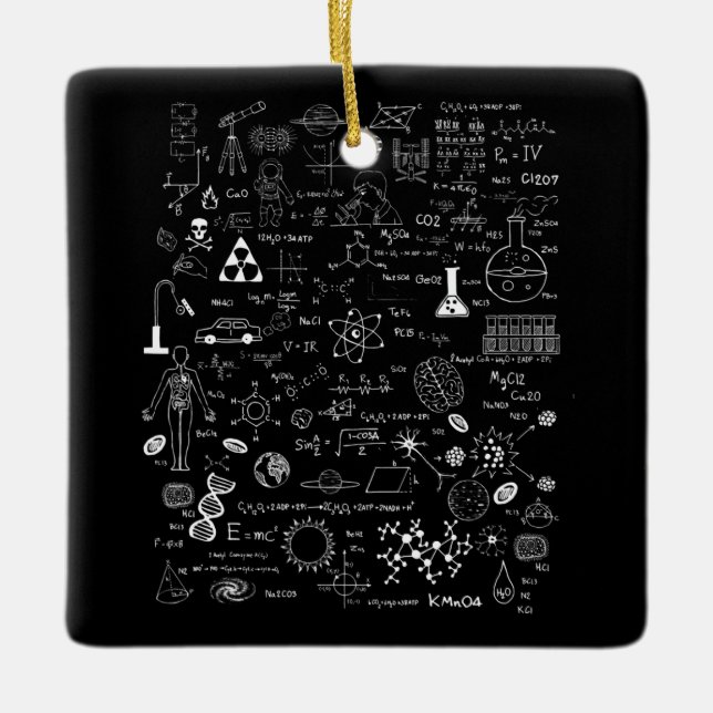 Science Physic Math Chemistry Biology Astronomy Ceramic Ornament (Front)