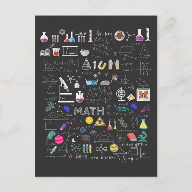 Science Physics Math Chemistry Biology Astronomy Postcard (Front)