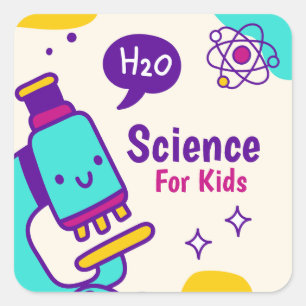 Science Program Labels, Back To School Activity Square Sticker