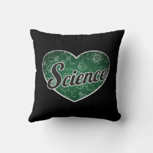 Science Retro Heart Blackboard Love Throw Pillow