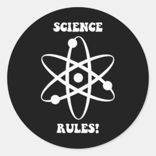 science rules classic round sticker