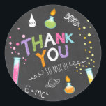 Science Sticker Thank you Birthday Favour tag Girl<br><div class="desc">♥ Your own perfect Sticker,  Cupcake Topper and Envelope Seal! Science theme.</div>