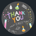 Science Sticker Thank you Birthday Favour tag Girl<br><div class="desc">♥ Your own perfect Sticker,  Cupcake Topper and Envelope Seal! Science theme.</div>
