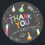 Science Sticker Thank you Birthday Favour tag Lab<br><div class="desc">♥ Your own perfect Sticker,  Cupcake Topper and Envelope Seal! Science theme.</div>