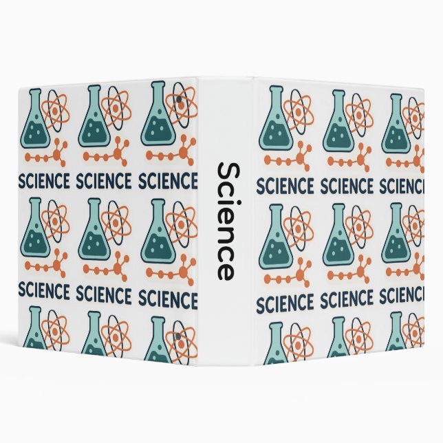 Science Subject Sticker – Flask, Molecules & Atom Binder (Background)