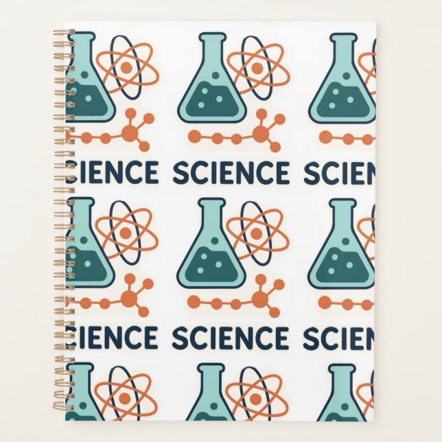 Science Subject Sticker – Flask, Molecules & Atom Planner (Front)