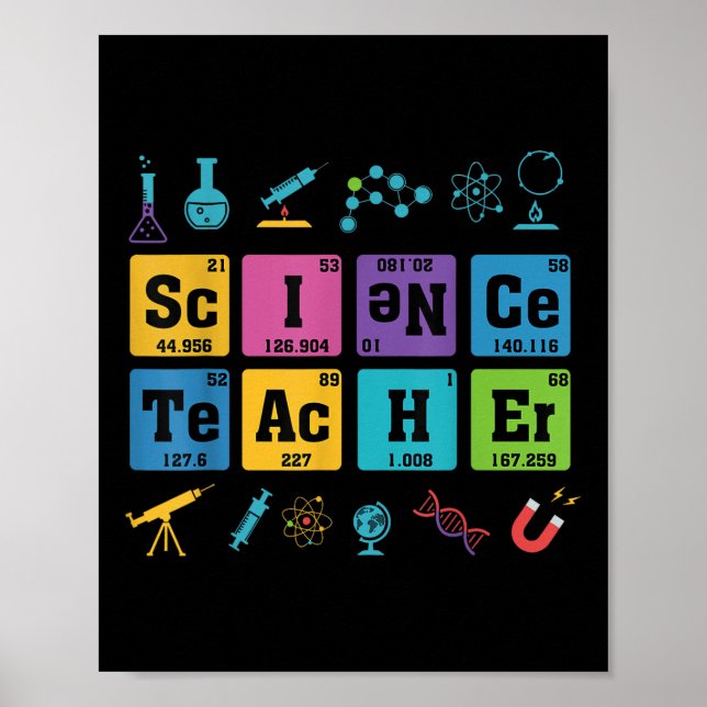 Science Teacher Chemistry Elements Periodic Table  Poster (Front)