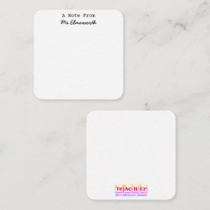 Science Teacher Custom Stationary Notepad Gift Card