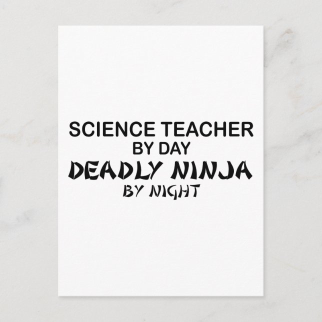Science Teacher Deadly Ninja Postcard (Front)