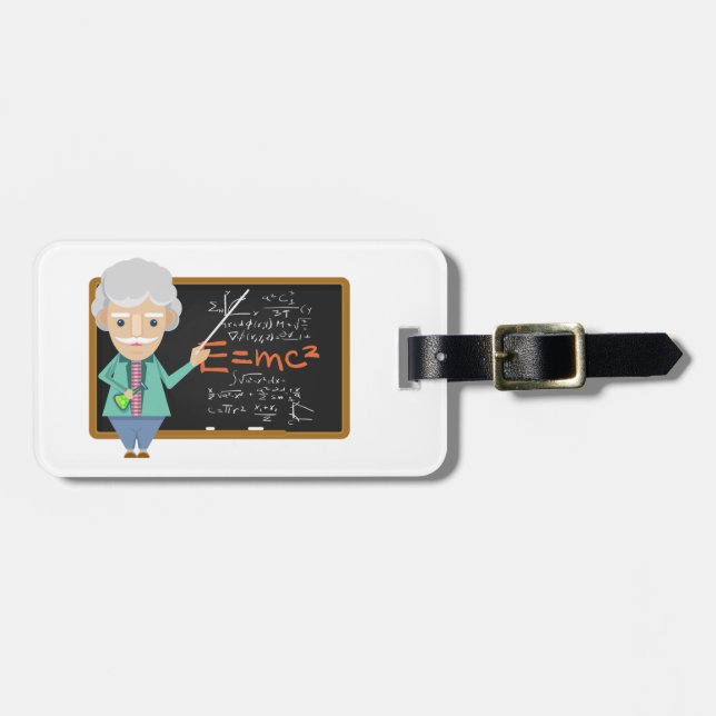 Science Teacher EMC2 Formula Luggage Tag (Front Horizontal)