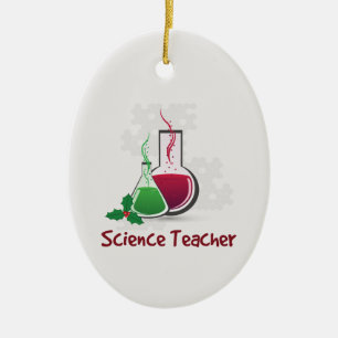Science Teacher, Experiments Merry Christmas Ceramic Ornament