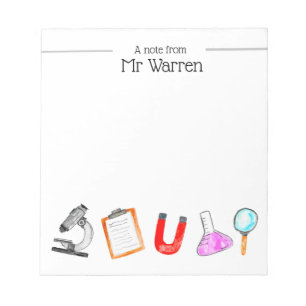 Science teacher gift school note pad