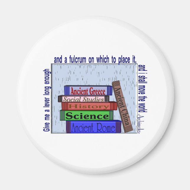 Science Teacher Gifts, Unique Book Stack Design Magnet (Front)