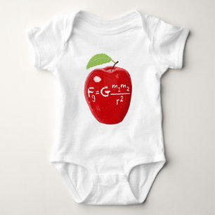 Science Teacher Isaac Newton Law Of Gravity Apple Baby Bodysuit