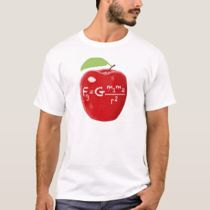Science Teacher Isaac Newton Law Of Gravity Apple T-Shirt