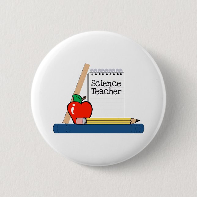Science Teacher (Notebook) 2 Inch Round Button (Front)