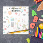 Science Teacher Personalized print apples books Notepad<br><div class="desc">Personalized all-over print for Science teacher Notepad</div>