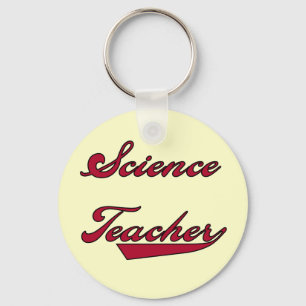 Science Teacher Red Text Tshirts and Gifts Keychain