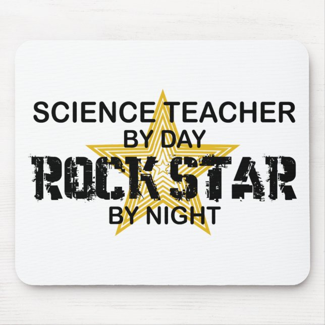 Science Teacher Rock Star by Night Mouse Pad (Front)