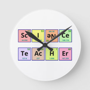 Science Teacher Round Clock