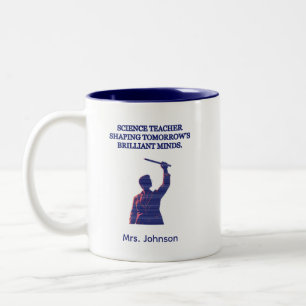 Science Teacher Shaping Brilliant Minds Educator Two-Tone Coffee Mug
