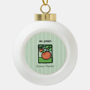 Science Teacher Thank You, Apple Ceramic Ball Christmas Ornament